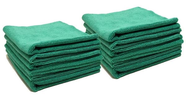 Cobra 12 Pack Forrest Green Edgeless Microfiber Polishing Cloths 16 x 16 Inch